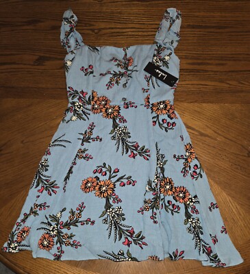 Lulus One Sweet Day Light Blue Floral Print Off-the-Shoulder Dress