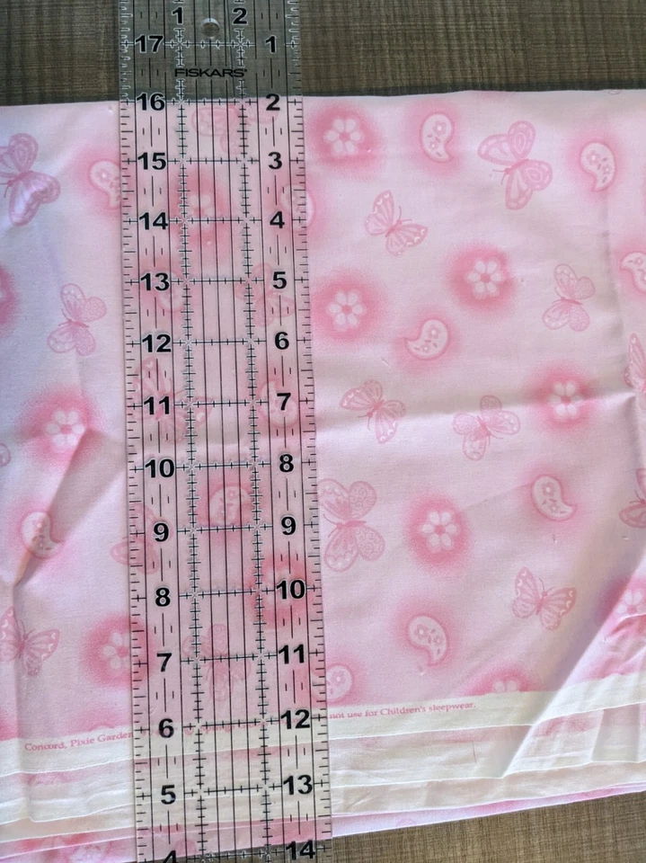 Concord Pixie Garden #7430 Spring Global Inc Fabric Pink W/ Butterflies 30x45" - Image 4 of 4