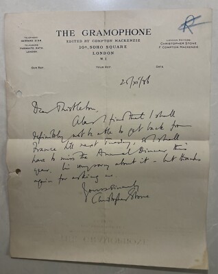 Christopher Stone first DJ in the UK 1882-1965 Editor Of The Gramaphone