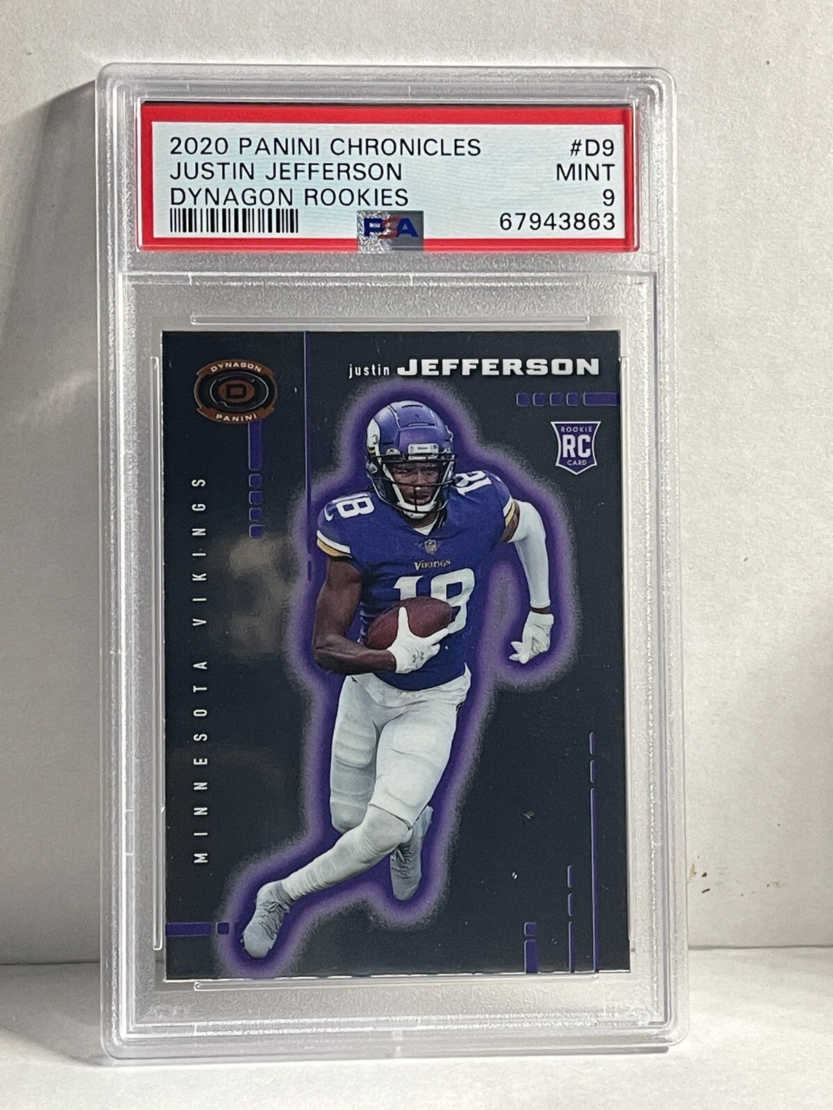 2020 Panini Chronicles Justin Jefferson RC Rookie DYNAGON PSA 9