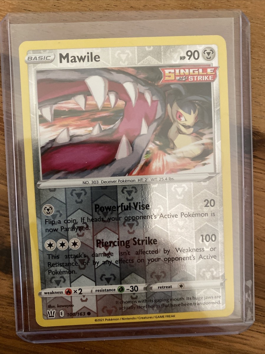 Reverse Holo SINGLE STRIKE MAWILE Pokmon TCG Battle Styles 100/163 - NEW