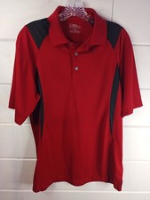 PGA Tour Golf Polo Collared Shirt Men's Size M Fitted Red Short Sleeve
