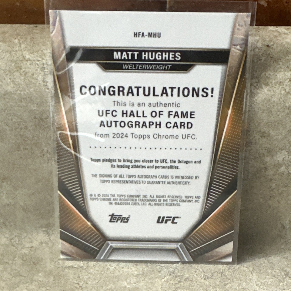 MATT HUGHES 2024 Topps Chrome UFC Hall Of Fame AUTO Autograph Legend eBay