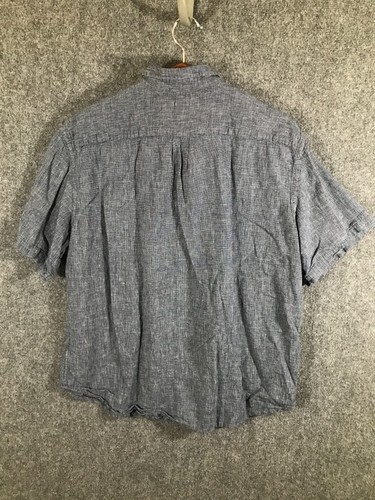 Old Navy Para Hombre Abotonable 2XL Azul/Gris Manga Corta Calce Ajustado Informal A Cuadros - Imagen 8 de 8