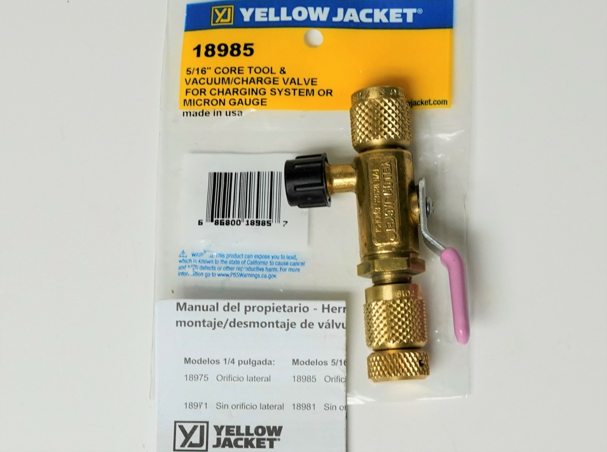 Yellow Jacket 18985 Ball Valve Core Removal Tool 5/16 Flare Access
