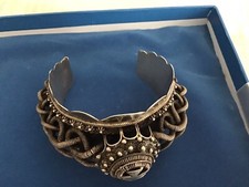 Rare vintage 925 tribal cuff bracelet