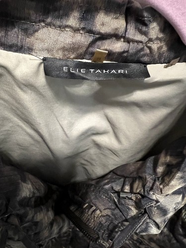 ELIE TAHARI Vest Women Size Med Animal Print Zip Up Pocket Safari Casual Retro - Picture 6 of 16