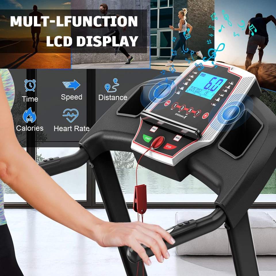 Esteira doméstica dobrável de 16,5 polegadas de largura com inclinação e aplicativo de rastreamento fitness, 3,5 HP - Imagem 4 de 4