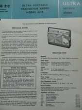 Ultra Portable Transistor radio Model 6118 Service manual