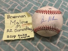 BRENNAN MALONE SIGNED MINOR LEAGUE BASEBALL/ AZ. DIAMONDBACKS PROSPECT,1ST. RD