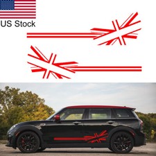 2pcs 69x19 Red Britain Element Car Side Body Decal Sticker For Mini Cooper Etc 2pcs 69x19 Red Britain Element Car Side Body Decal Sticker For Mini Cooper Etc