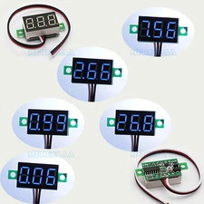 5PCS Mini Blue DC 0-30V LED Panel Voltmeter 3-Digital Display Voltage Meter