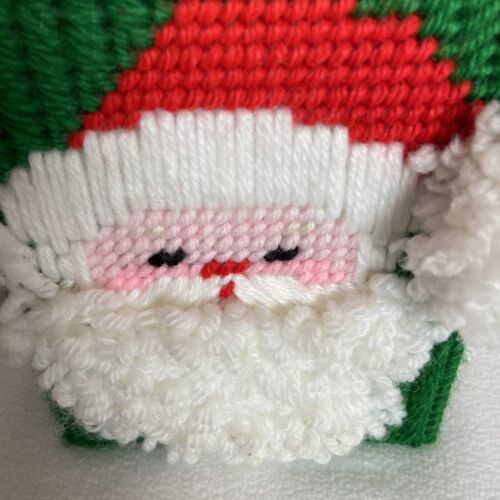 De colección Aguja Navidad Papá Noel Hecho a Mano Caja de Pañuelos Cubierta Lona Plástica - Imagen 3 de 6