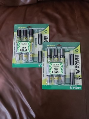 Pilot V Board Master Dry Erase Markers Black Pack of 3 With 2 Refills Lot Of 2