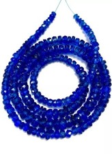 3-5mm 16 Inch Blue Sapphire Faceted Beads, Top Quality Rondelle Gemstone Jewelry