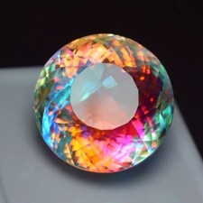 Mystic Topaz Natural Rainbow Color ROUND Cut 70.10 Ct Certified Gemstone