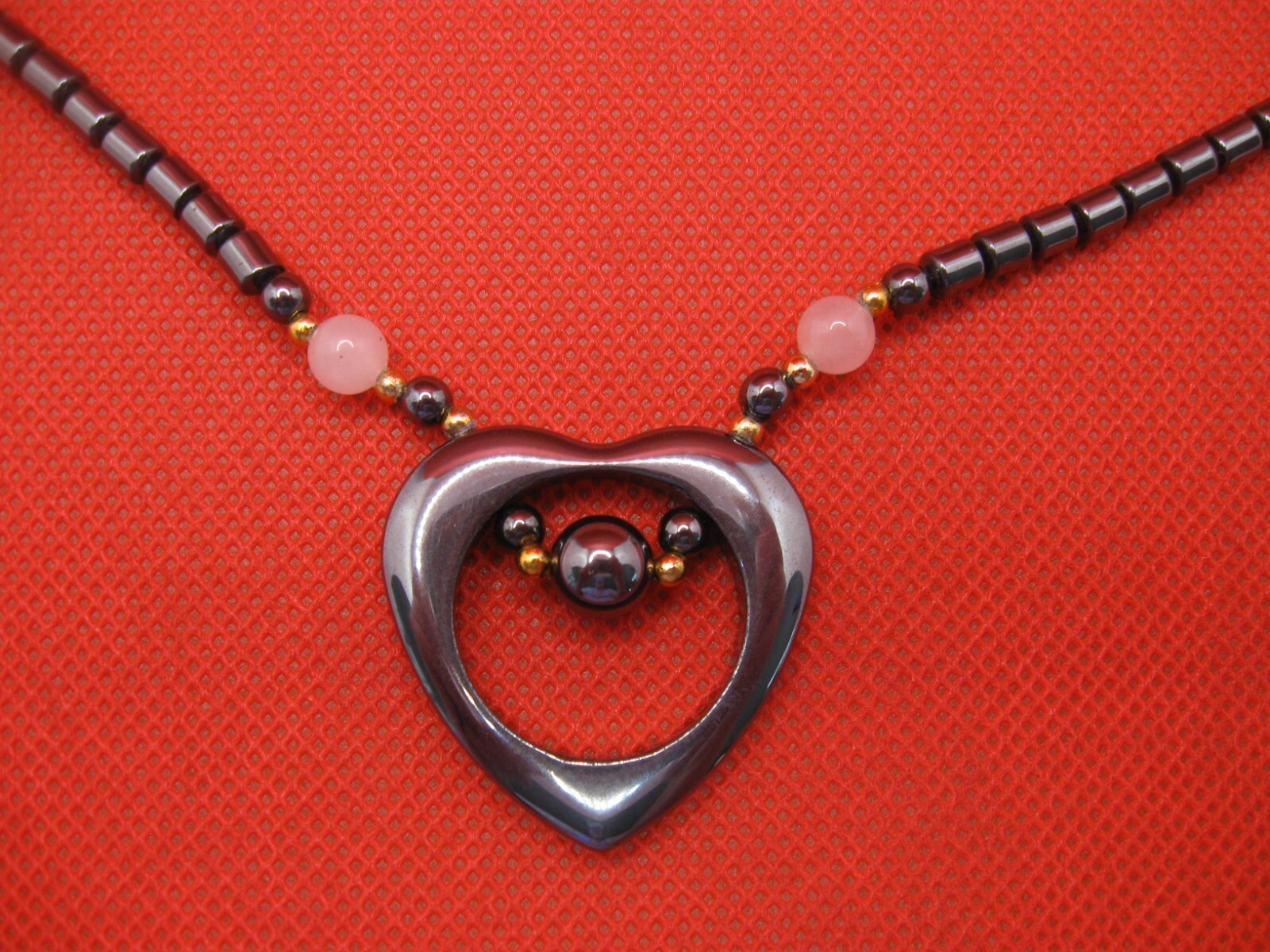 Vintage Black Hematite Heart Necklace Barrel Clasp eBay