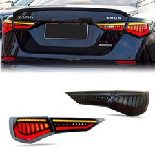 LED Tail Lights for Nissan Sentra 2020-2026 B18 Black Animation Rear Lamps