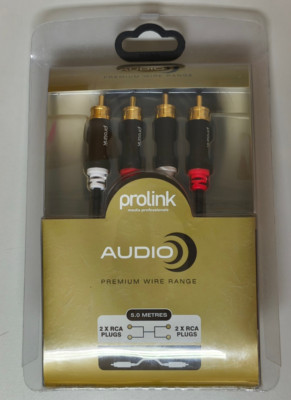 prolink Audio Cinch Kabel 5 Meter - 2x RCA Cinch Stecker zu 2x RCA Cinch Stecker