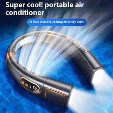 Neck Fan Rechargeable 8000mAh LED Display 360° Cooling Airflow Mini Conditioner