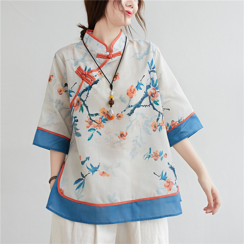 Chinese Women Traditional Tops Blouses Cheongsam Female Hanfu Shirts Tang Suits