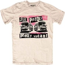 Image of The Sex Pistols T Shirt Pretty Vacant Band Logo Official Mens Sand M