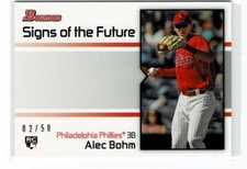 2021 BOWMAN THROUGH THE YEARS VARIATION ALEX BOHM RC 02/50 PHILADELPHIA PHILLIES