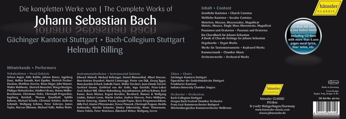 Bach Edition Bachakademie The Complete Works RILLING Bach Edition Bachakademie The Complete Works RILLING
