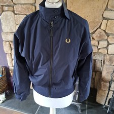 Fred Perry Ladies Navy Batwing Harrington Jacket Uk 8 Bnwt Rrp £195