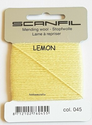 ZITRONE Scanfil Faden zum Stopfen & Ausbessern 55% Wolle 45% Nylon 15 Meter 
