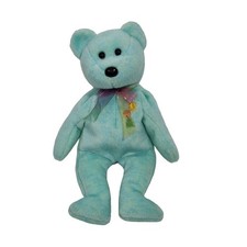 Vtg 2000 Ty Beanie Babies Green Ariel Tie Dye Bear Stuffed Animal Plush Toy 8 in