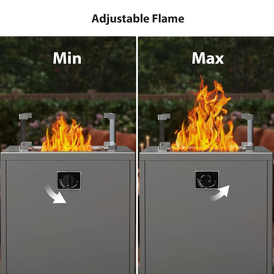 Mesa cuadrada de propano sin humo de 20", 50.000 BTU portátil patio exterior... Foto 3 de 4