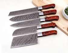 Hand Made Forged Damascus Steel Chef Knife set Cutlery Kitchen Knives 134