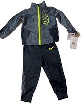 Nike Baby Boy 2 Piece Jogging Set  Tracksuit  Gray, Black  Volt  Size 24M