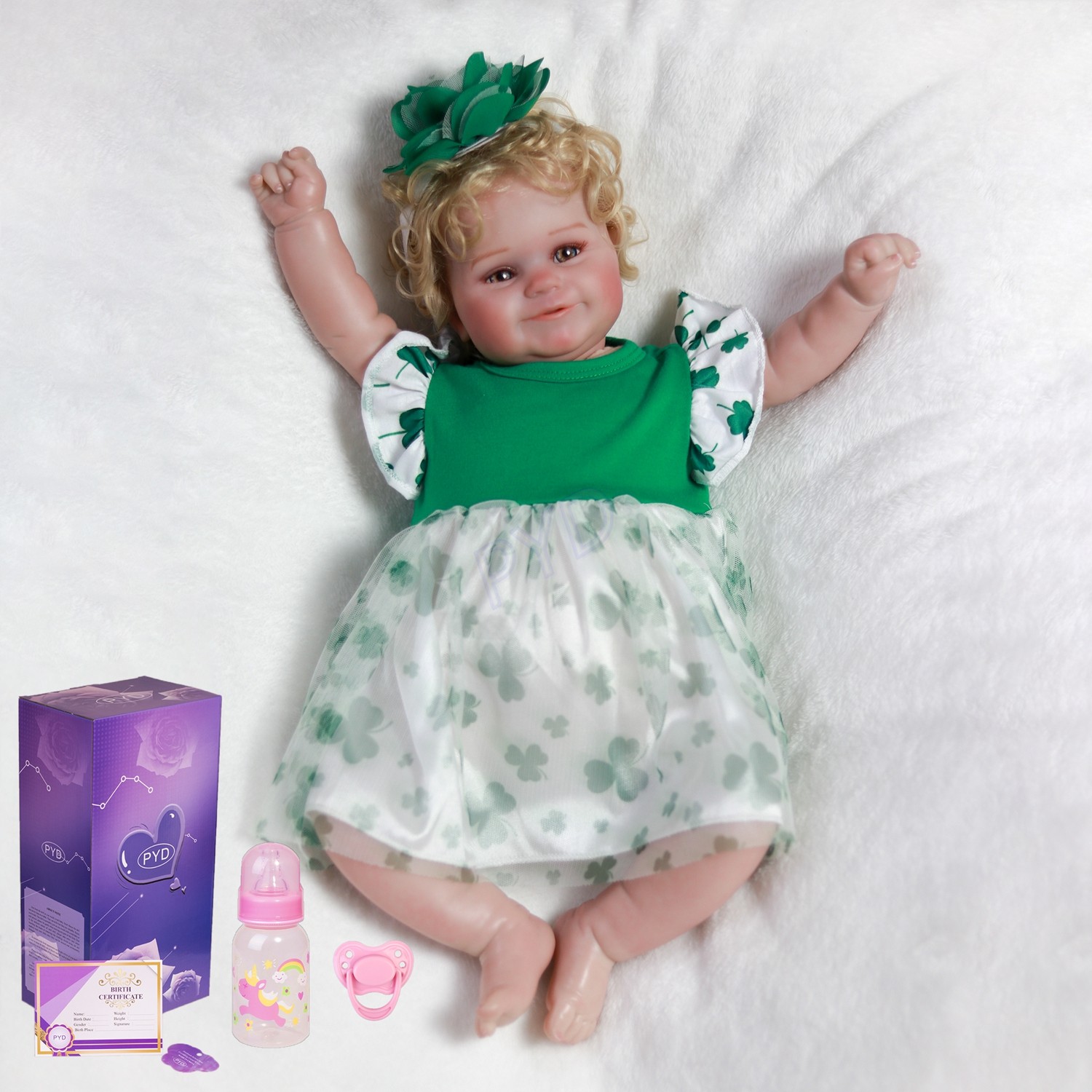 Vinyl Silicone Newborn Girl Doll Blonde Hair