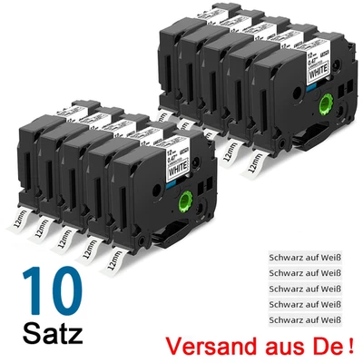 OOZMAS 10x-Schriftband TZe-231 12mm für Brother P-Touch PT-H100LB E100 D200 1000 1010
