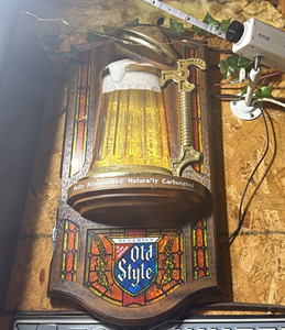 Old Style Lighted Wall Sign Beer Mug "Naturally Kraeusened" Breweriana
