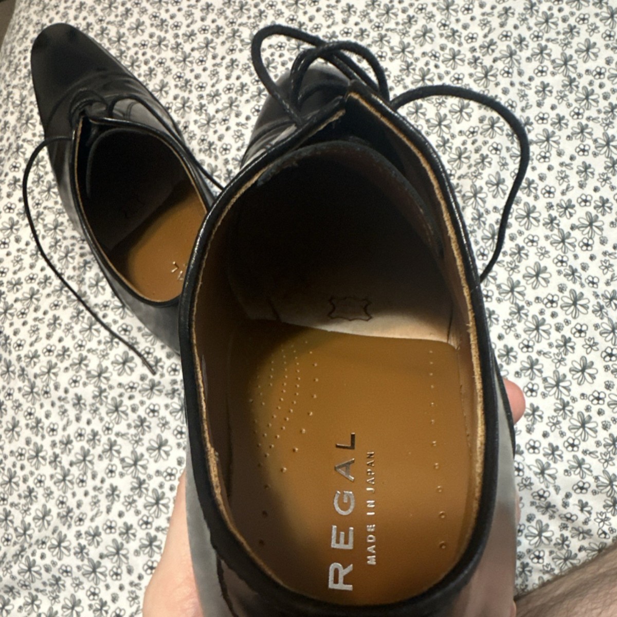 Regal Black Leather Goodyear Welted Oxford Square Toe Men's Dress