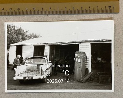 original old photo Rydal Farm Camperdown Sydney  Australia vintage car gas pump