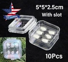 10Pcs Dental Storage Box Veneer Boxes Membrane Jewelry Holder Crowns Cases USA