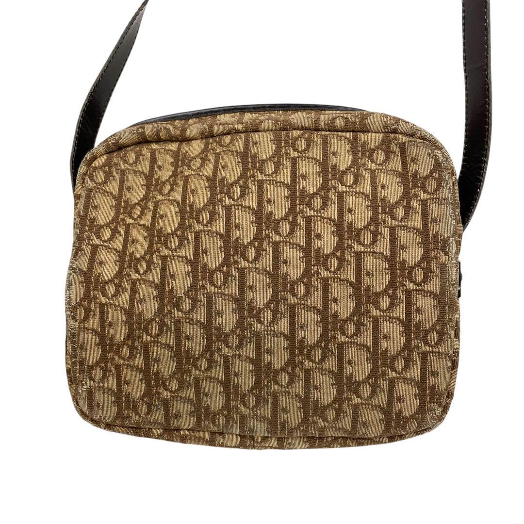 Dior Trotter Crossbody Bag in Brown Beige Leather 18x21cm Pre-Owned