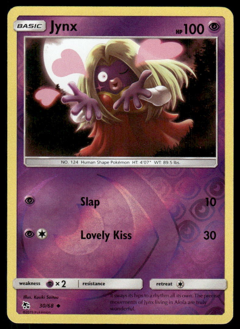 Jynx 30/68 Uncommon Hidden Fates Pokemon Reverse Holo Lightly Played