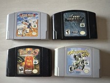 N64 Games Lot Of 4, Star Wars Rogue Nation, Turok 3, WWF No Mercy, Excite Bike