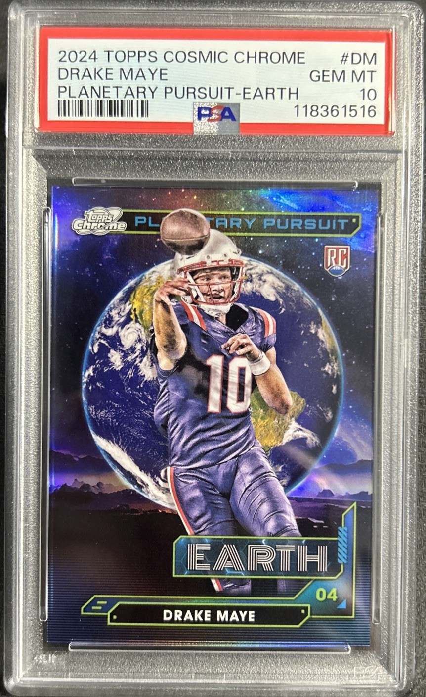 Drake Maye Topps Cosmic Chrome Planetary Pursuit #DM Earth