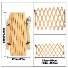Wooden Extendable Pet Dog Barrier Gate Stair Door Guard Baby Safety Fence 83cm