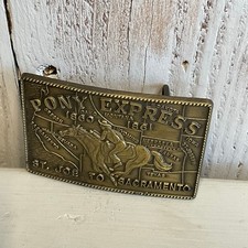 Vintage Pony Express 1860-1861 Brass Belt Buckle St Joe to Sacramento