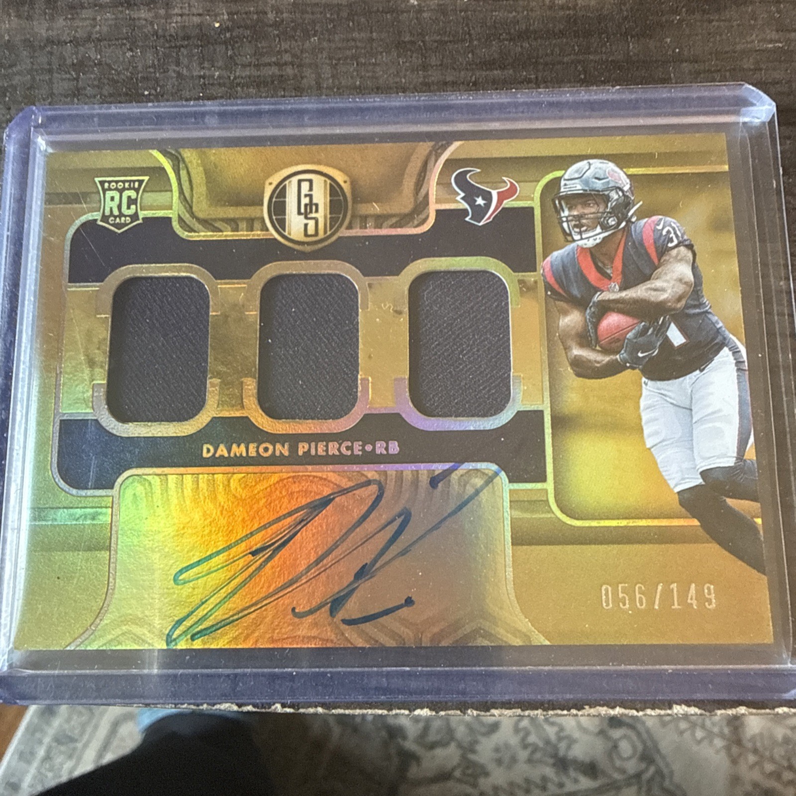 Dameon Pierce Panini Gold Standard #297 Rookie Autograph Jersey Prime Triple