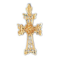 Cross Charm Pendant 14k Gold
