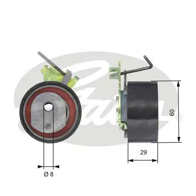 Timing belt tensioner pulley T43088 GATES for PEUGEOT CITROËN