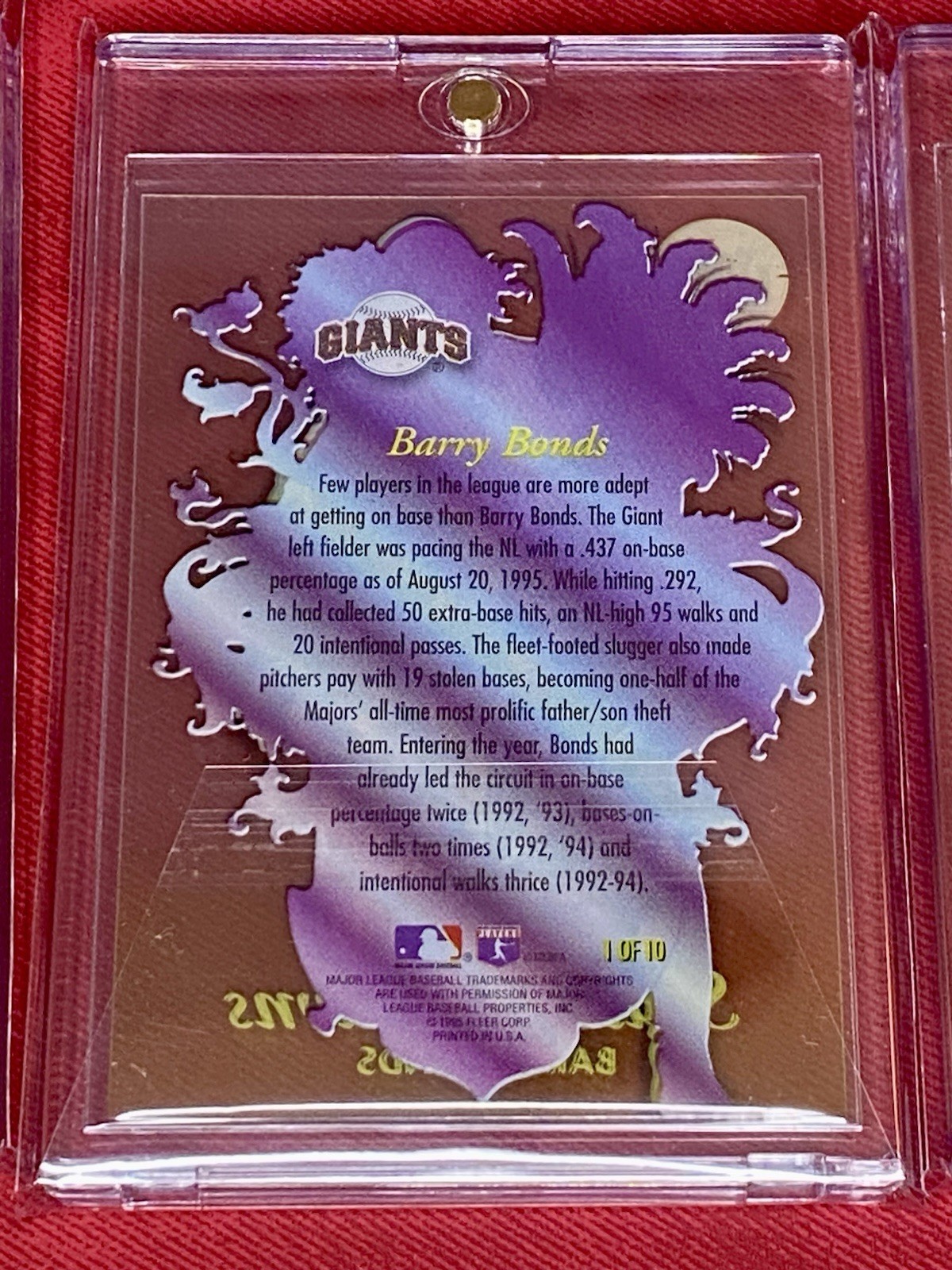 Barry Bonds Lot (8) Fleer Ultra Gold Power Thunderclap Stained Glass Giants PSA view 14